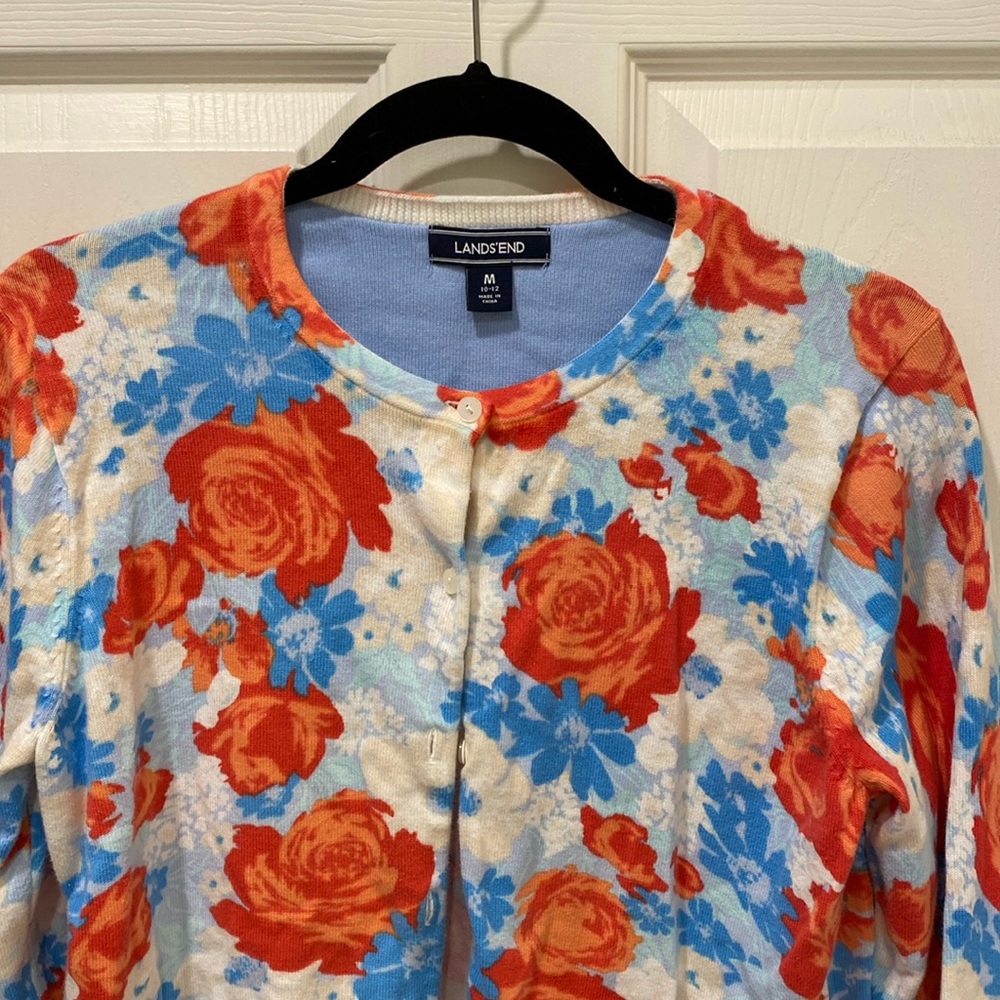 Land’s End floral cardigan